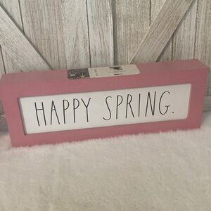 Rae Dunn Pink 'Happy Spring' Sign